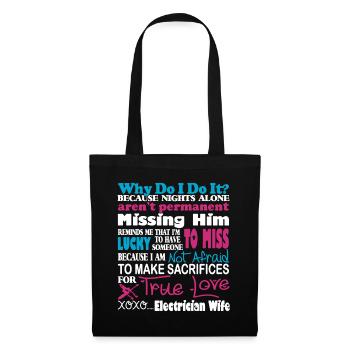 Sacrifices For True Love Electrician Wife - Tote Bag - black - Front