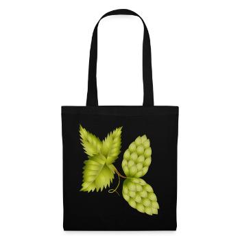 Hops and hop leaf – natural beer motif - Tote Bag - black - Front