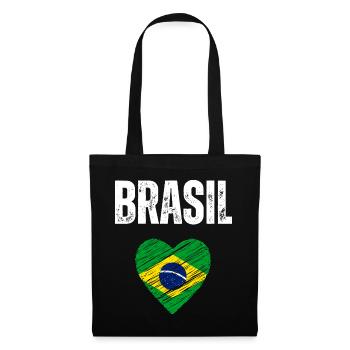 I love Brazil, flag of Brazil - Tote Bag - black - Front