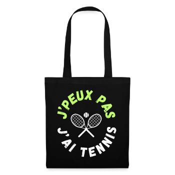 Design Tennis - Sac en tissu - noir - Devant