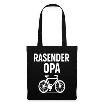 Speeding Grandpa Bicycle Illustration - Tote Bag - black - Front
