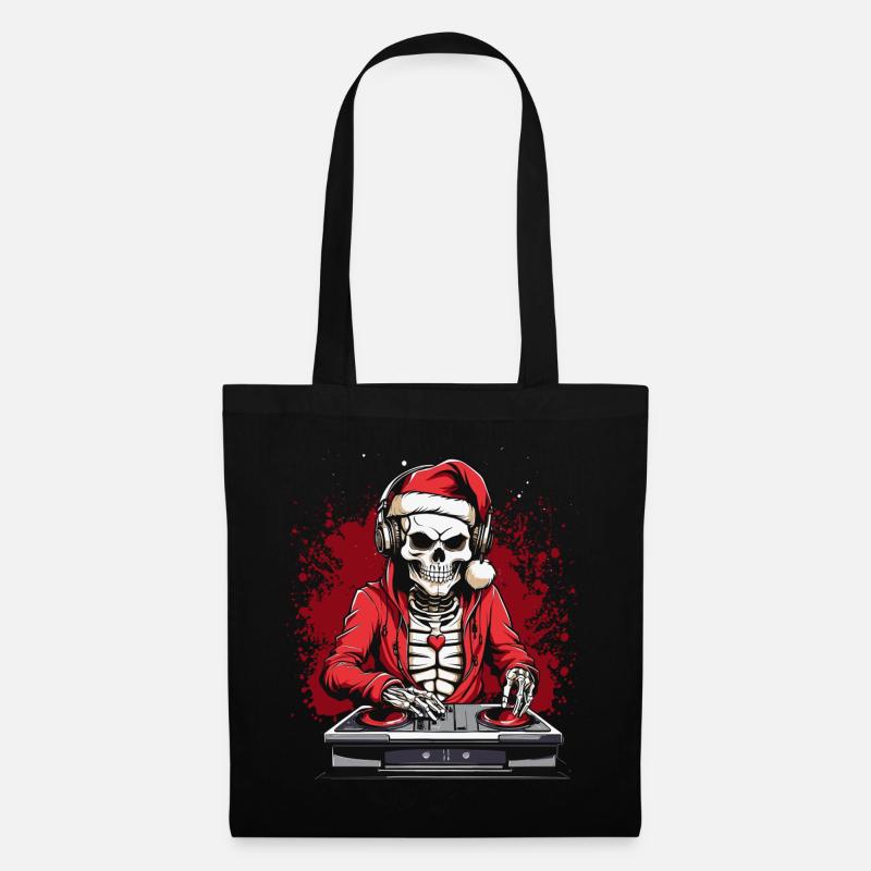 X-mas Skull Dj - Tote Bag - black