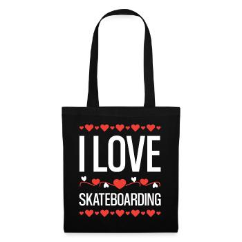 J’adore le skateboard - Sac en tissu - noir - Devant