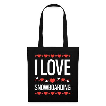 I Love Snowboarding - Stoffbeutel - Schwarz - Vorne