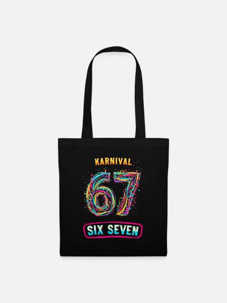 6 7 Meme Kostümersatz Fasching Karneval - Stoffbeutel - Schwarz