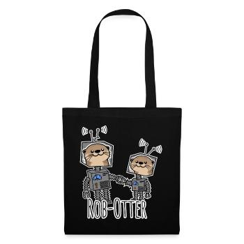 Rob-Otter - Otter robot for technology and animal fans - Tote Bag - black - Front