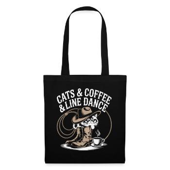 Cat Coffee Line Dance - Tote Bag - black - Front