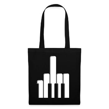 Piano Keys Middle Finger - Tote Bag - black - Front