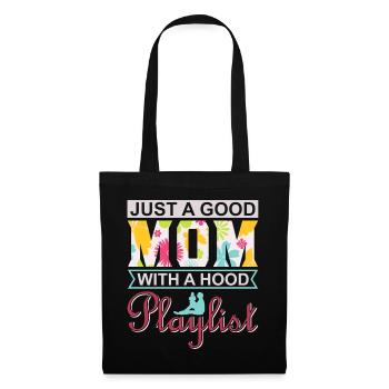 Juste une bonne maman avec une cagoule Chemise de playlist - Sac en tissu - noir - Devant