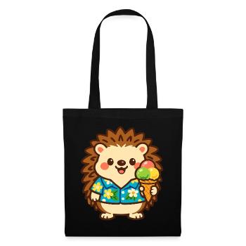 Igel mit Eis im Hawaii-Stil - Tote Bag - black - Front