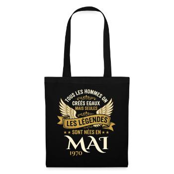 Anniversaire Mai 1970 - Sac en tissu - noir - Devant