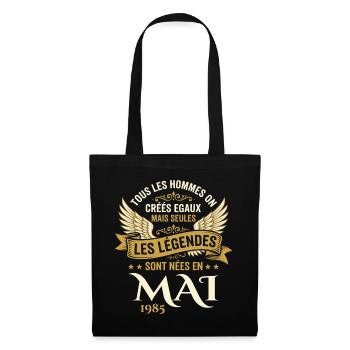 Anniversaire Mai 1985 - Sac en tissu - noir - Devant