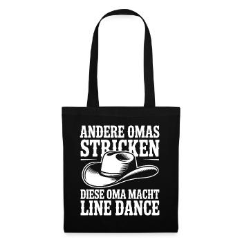 Omas Line Dance Shirt - Stoffbeutel - Schwarz - Vorne