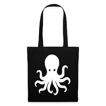 Minimalistische Oktopus-Silhouette - Stoffbeutel - Schwarz - Vorne