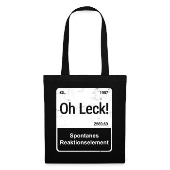 Oh Leck - Saarländisch für Profis - Element-Kachel - Stoffbeutel - Schwarz - Vorne