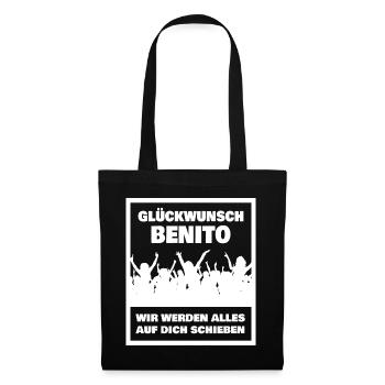 Geschenk für Benito - Stoffbeutel - Schwarz - Vorne