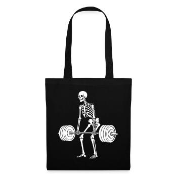 Skeleton weight lifting - Tote Bag - black - Front