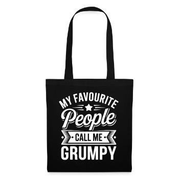Mein Lieblingsvolk nennt mich Grumpy - Stoffbeutel - Schwarz - Vorne