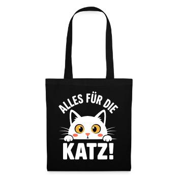 Katzenliebhaber mit Wortwitz - Stoffbeutel - Schwarz - Vorne