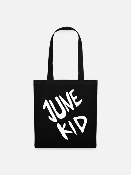 Juni Kind Handlettering Schriftzug - Stoffbeutel - Schwarz