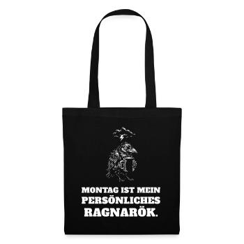 Montag ist mein persönliches Ragnarök – lustig - Stoffbeutel - Schwarz - Vorne
