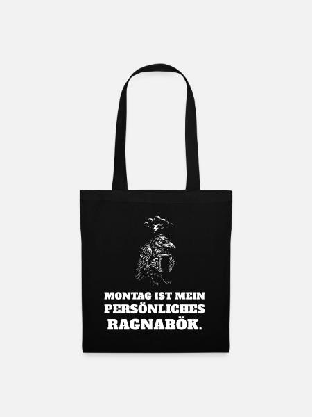 Montag ist mein persönliches Ragnarök – lustig - Stoffbeutel - Schwarz