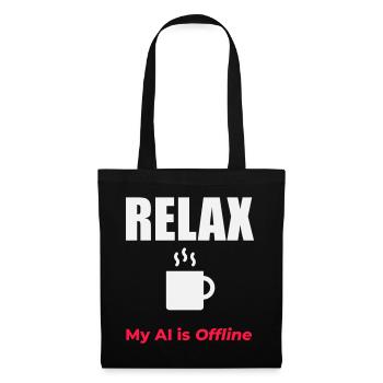 Offline KI Relax Coffee - Stoffbeutel - Schwarz - Vorne
