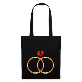 engagement de mariage de mariage roses anniversaire mariée l - Sac en tissu - noir - Devant