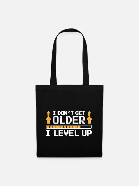 Gaming Get Older Level Up Funny - Stoffbeutel - Schwarz