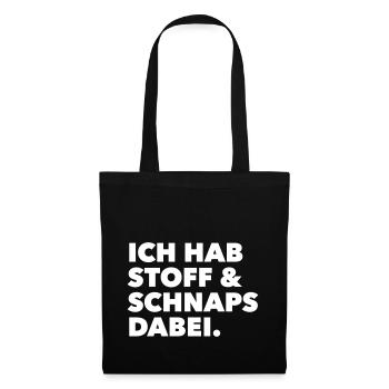 stoff & schnaps - Stoffbeutel - Schwarz - Vorne