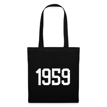 1959, Jahr 1959 Geburtsjahr Jahrgang Geschenk - Stoffbeutel - Schwarz - Vorne
