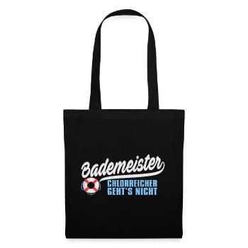 Bademeister Schwimmen Freibad Schwimmbad Geschenk - Stoffbeutel - Schwarz - Vorne