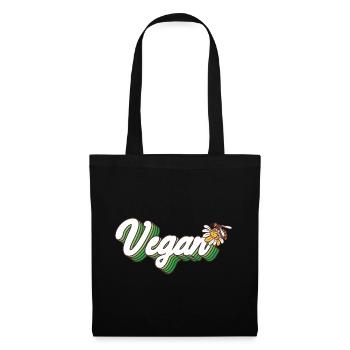 Vegan Biene - Stoffbeutel - Schwarz - Vorne
