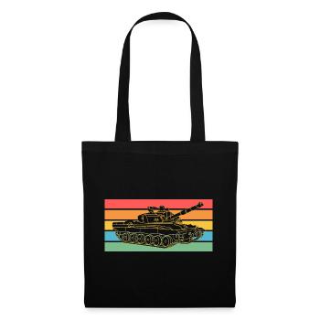 Tanker Soldat Rétro Char - Sac en tissu - noir - Devant