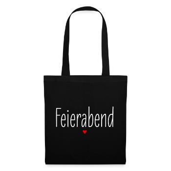 Feierabend, Partnerlook, Gruppenshirt, Party - Stoffbeutel - Schwarz - Vorne