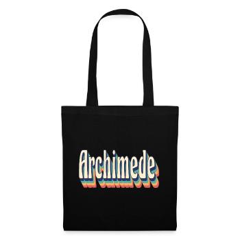 Vintage Retro Archimede T-Shirt Geschenk T-Shirt - Stoffbeutel - Schwarz - Vorne