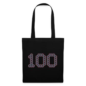 100. 100 JAHRE. 100-JÄHRIGES JUBILÄUM. GEBURTSTAG 100 - Stoffbeutel - Schwarz - Vorne
