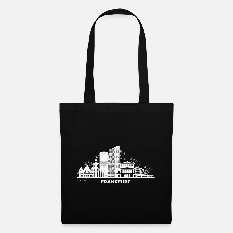 Frankfurter Skyline Bunt Stadtbild Frankfurt - Stoffbeutel - Schwarz