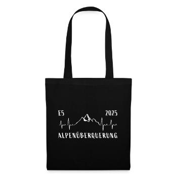 Alpenüberquerung E5 Herzschlag 2025 - Stoffbeutel - Schwarz - Vorne