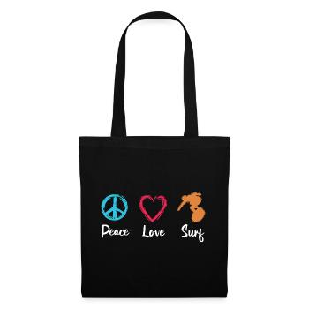 Peace Love Surf - Sac en tissu - noir - Devant