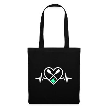 Canoe Kayak Heart Paddles Wave Sport Nature - Tote Bag - black - Front