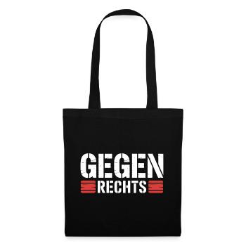 Contre la droite - Slogan drôle Antifa - Sac en tissu - noir - Devant