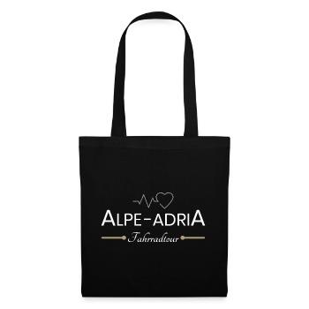 Alpe Adria Fahrradtour - Stoffbeutel - Schwarz - Vorne