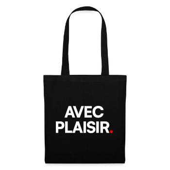 Avec plaisir - Sac en tissu - noir - Devant