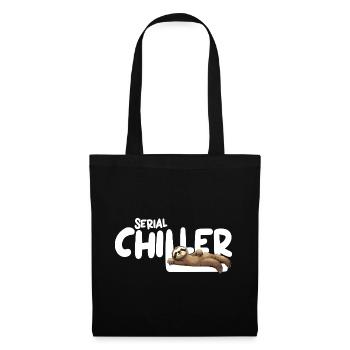Faultier Serial Chiller – Lustiges Sloth Tee - Stoffbeutel - Schwarz - Vorne