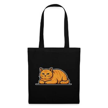 Chat Roux Tabby Couché Portrait Calme Vintage - Sac en tissu - noir - Devant