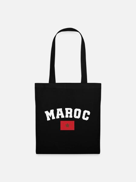 Maroc drapeau L'Équipe du Maroc - Sac en tissu - noir