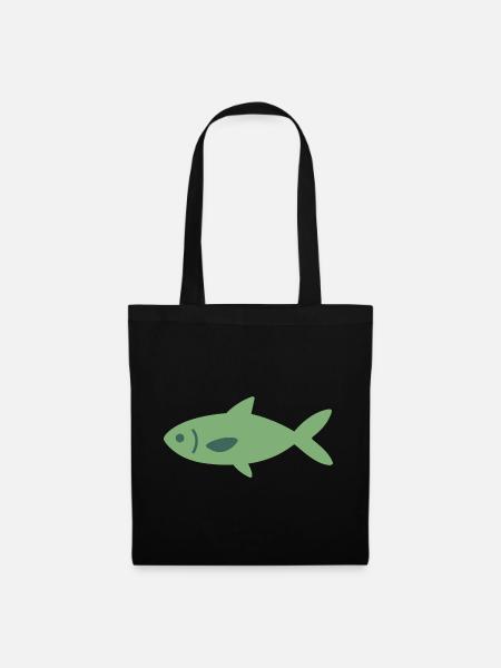 Fisch Design Geschenkidee Tierfreunde - Stoffbeutel - Schwarz