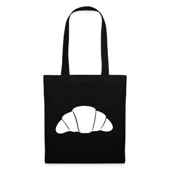 Croissant Geschenk Bäcker Bäckerei - Stoffbeutel - Schwarz - Vorne
