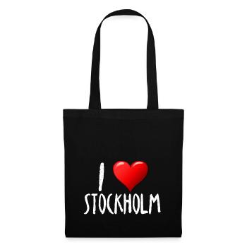 J'aime Stockholm - Sac en tissu - noir - Devant